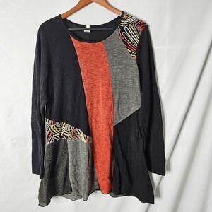 This‎ & That Patchwork Lined Swing Tunic Lagenlook sz XXL